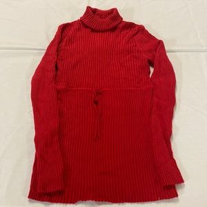 Red maternity turtleneck